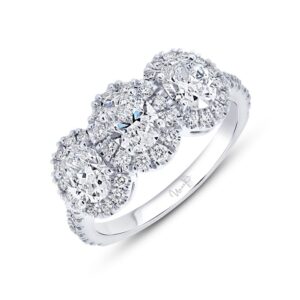 Triple-Halo Oval Shaped Diamond Engagement Ring