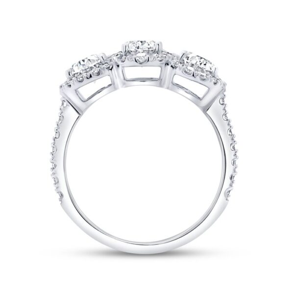 Triple-Halo Oval Shaped Diamond Engagement Ring - Image 3