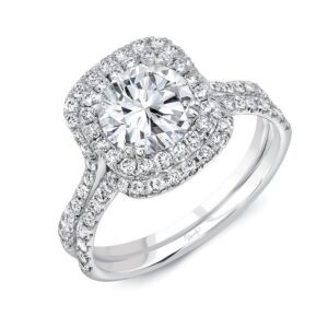 Double-Halo Round Engagement Ring