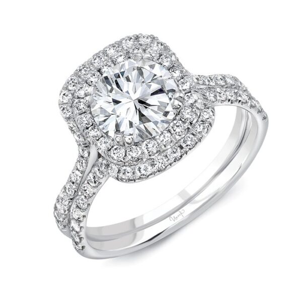 Double-Halo Round Engagement Ring