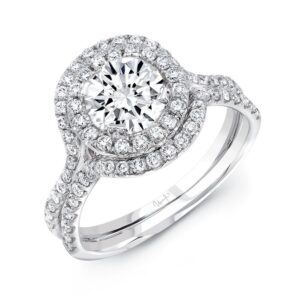Double-Halo Round Engagement Ring