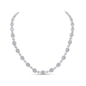 Halo Oval Shaped Diamond Choker Necklace