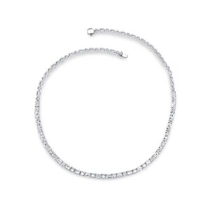 Emerald Cut Diamond Tennis Necklace