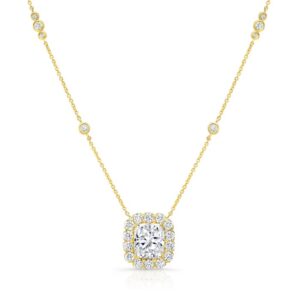 Halo Cushion Cut Diamond Pendant
