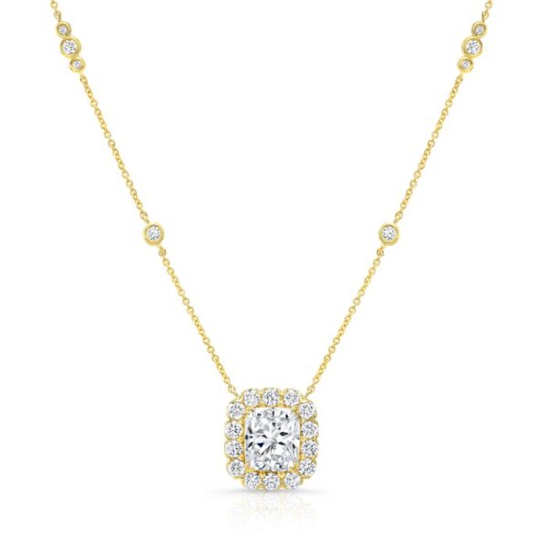 Halo Cushion Cut Diamond Pendant