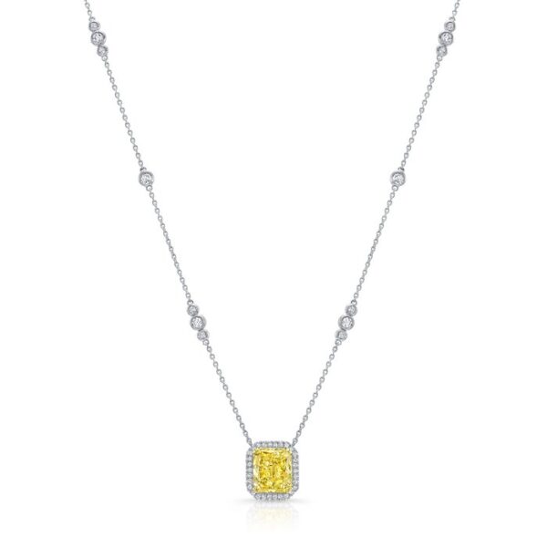 Halo Radiant Yellow Diamond Pendant