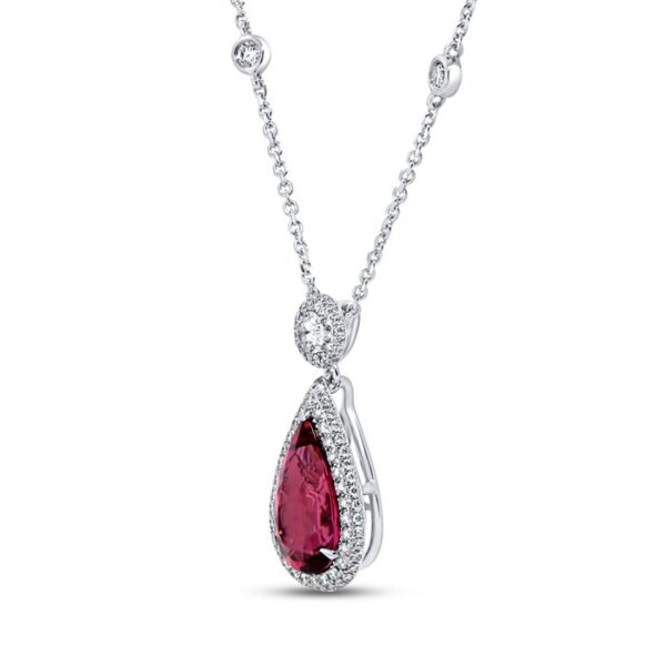 Drop Pear Shaped Rubellite Drop Pendant - Image 2