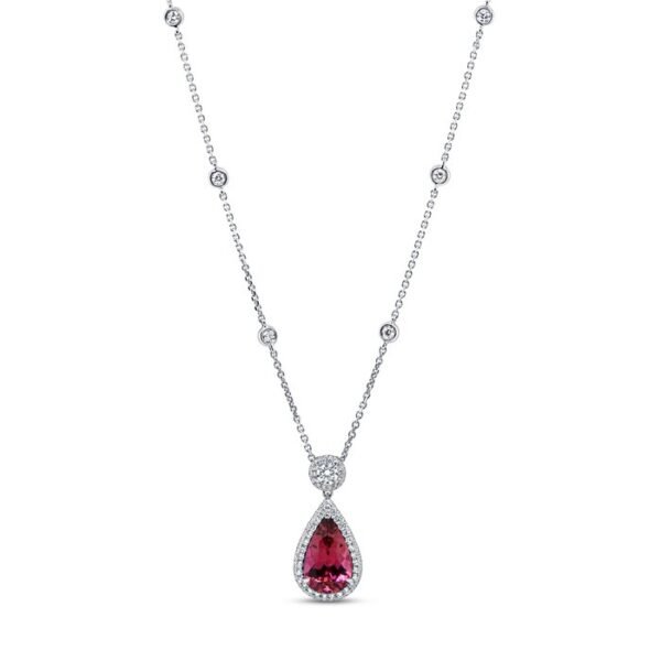 Drop Pear Shaped Rubellite Drop Pendant - Image 3