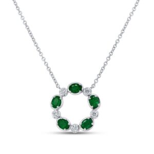 Medallion Oval Shaped Emerald Medallion Pendant