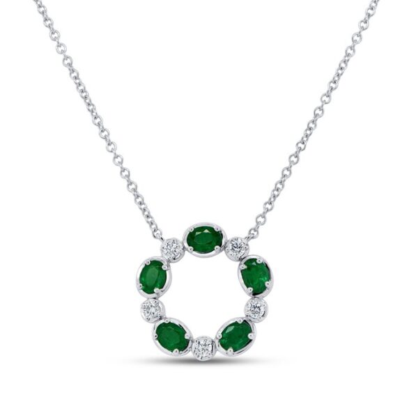 Medallion Oval Shaped Emerald Medallion Pendant