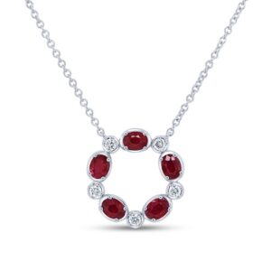 Medallion Oval Shaped Ruby Medallion Pendant