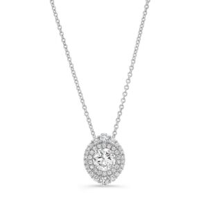 Halo Round Drop Pendant