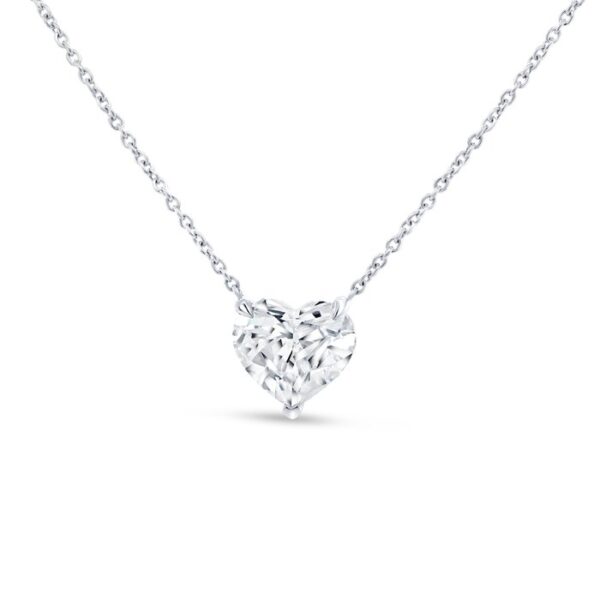 Heart Heart Shaped Diamond Solitaire Pendant