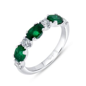 Straight Oval Shaped Emerald Fashion Ring
