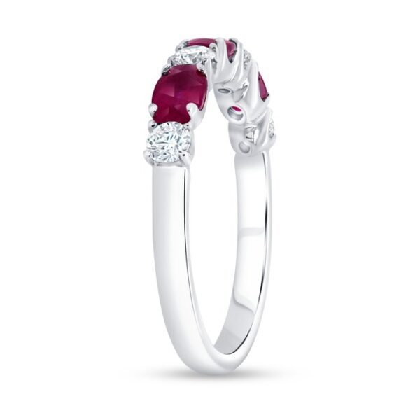 Straight Oval Shaped Ruby Anniversary Ring - Image 2