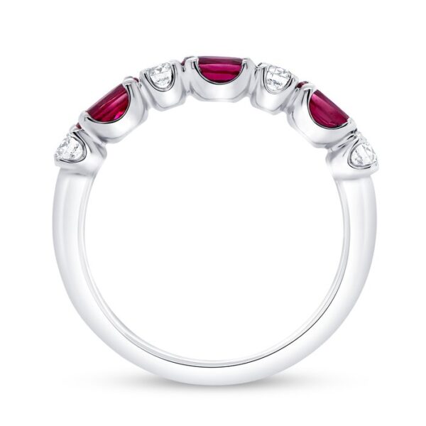 Straight Oval Shaped Ruby Anniversary Ring - Image 3