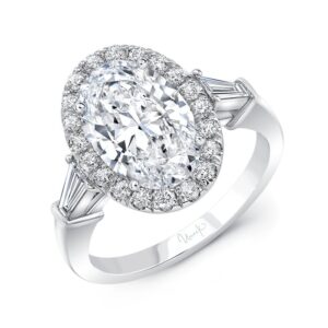 Halo Oval Shaped Diamond Engagement Ring
