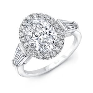 Halo Oval Shaped Diamond Engagement Ring