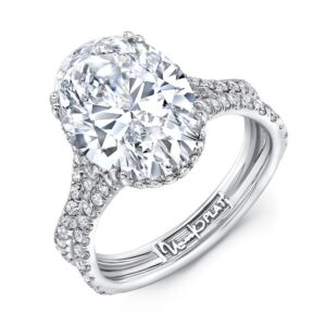 Under-Halo Oval Shaped Diamond Engagement Ring