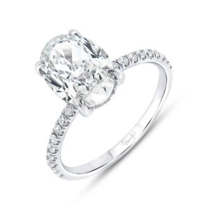 Under-Halo Oval Shaped Diamond Engagement Ring