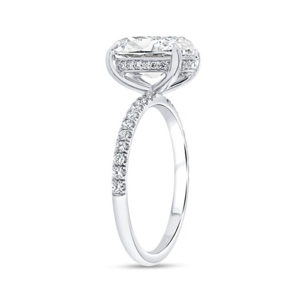 Under-Halo Oval Shaped Diamond Engagement Ring - Image 2