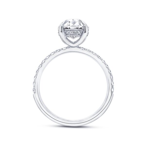 Under-Halo Oval Shaped Diamond Engagement Ring - Image 3