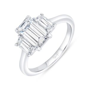 Three-Stone Emerald Cut Diamond Engagement Ring