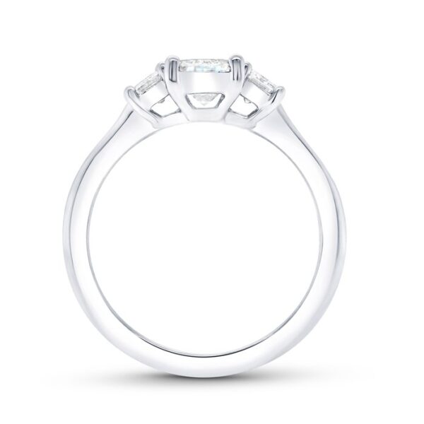 Three-Stone Emerald Cut Diamond Engagement Ring - Image 3