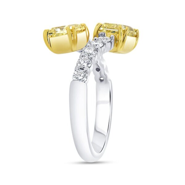 Bypass Radiant Fancy Yellow Diamond Anniversary Ring - Image 2