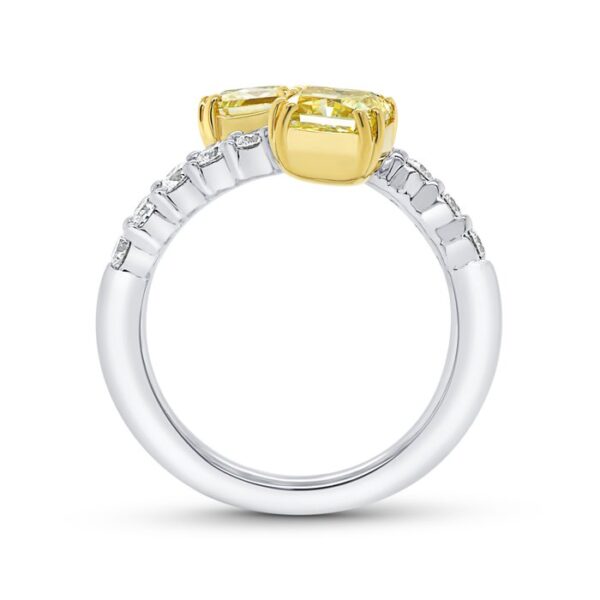 Bypass Radiant Fancy Yellow Diamond Anniversary Ring - Image 3