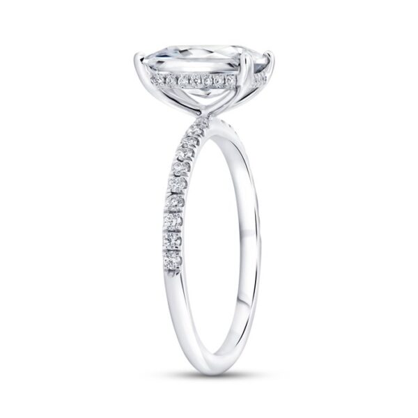 Under-Halo Emerald Cut Engagement Ring - Image 2
