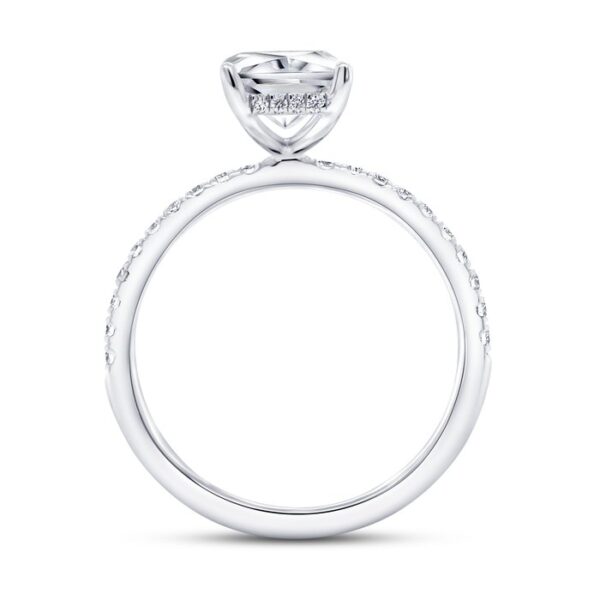 Under-Halo Emerald Cut Engagement Ring - Image 3