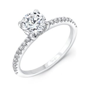 Under-Halo Round Engagement Ring