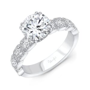 Under-Halo Round Engagement Ring