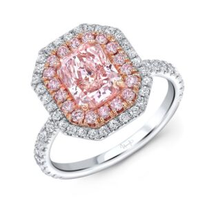 Double-Halo Radiant Diamond Engagement Ring