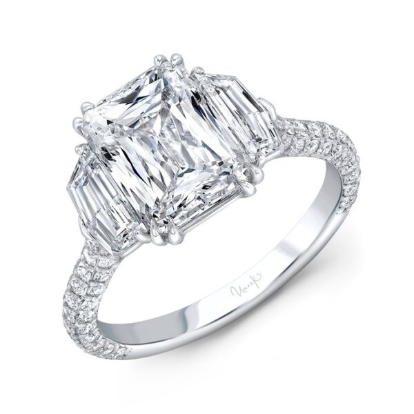 Three-Stone Radiant Diamond Engagement Ring
