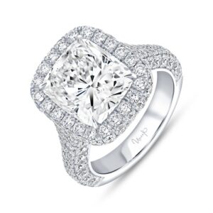 Halo Cushion Cut Diamond Engagement Ring