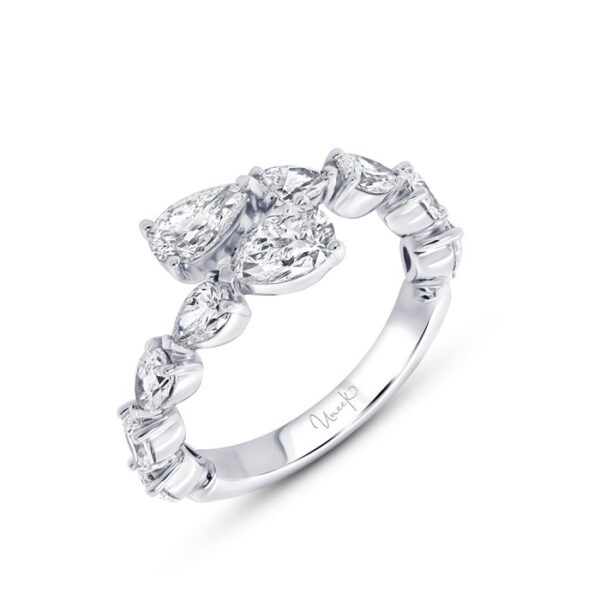 Bypass Pear Shaped Diamond Anniversary Ring