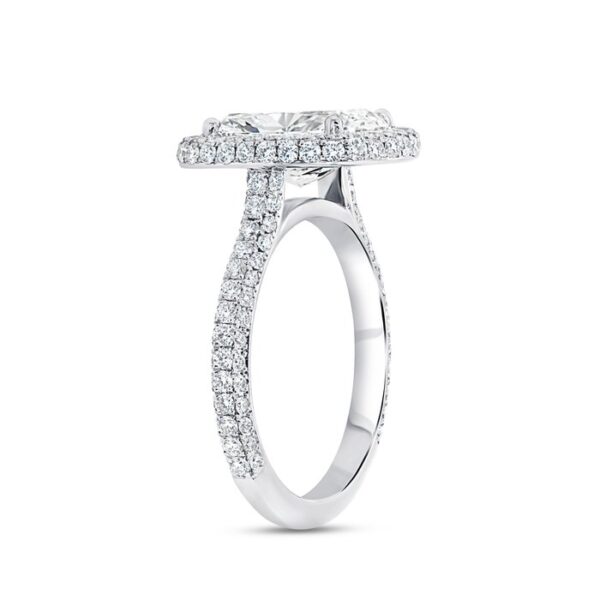 Halo Cushion Cut Diamond Engagement Ring - Image 2