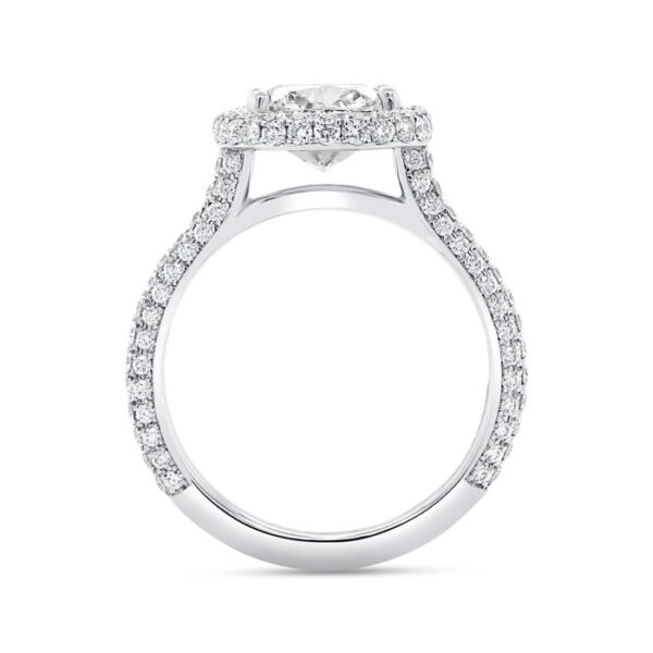 Halo Cushion Cut Diamond Engagement Ring - Image 3