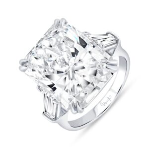 Three-Stone Radiant Diamond Engagement Ring
