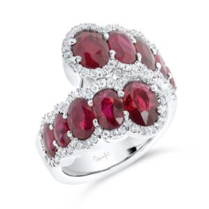 Bypass Oval Shaped Diamond Anniversary Ring