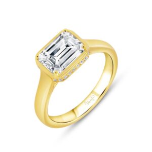 Bezel Emerald Cut Engagement Ring