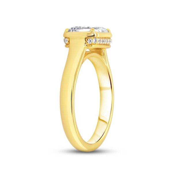 Bezel Emerald Cut Engagement Ring - Image 2