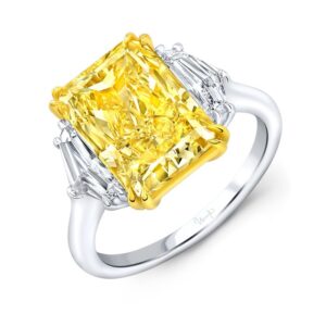 Three-Stone Radiant Yellow Diamond Engagement Ring