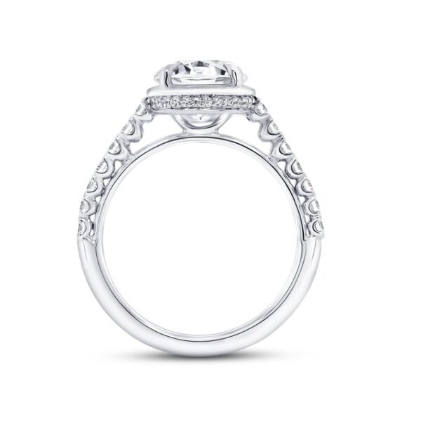 Halo Round Engagement Ring - Image 3