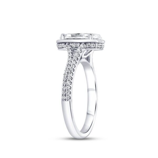 Halo Oval Shaped Engagement Ring - Image 2