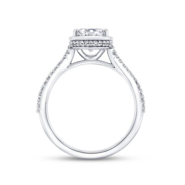 Halo Oval Shaped Engagement Ring - Image 3