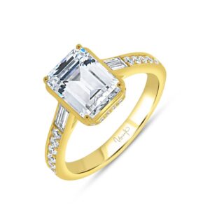 Bezel Emerald Cut Engagement Ring