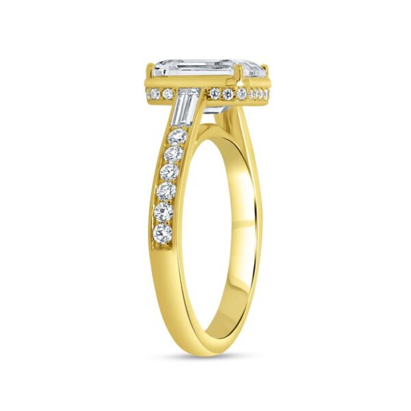 Bezel Emerald Cut Engagement Ring - Image 2